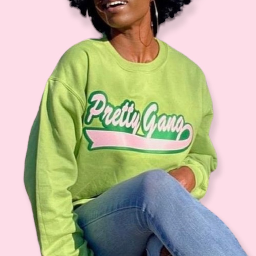 Apple Green Pretty Gang Crewneck Sweatshirt